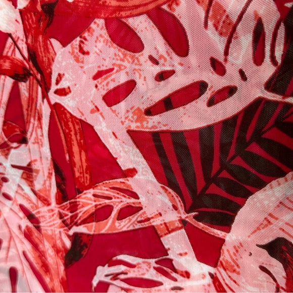 White House Black Market Size 2 Tropical‎ Wave Mesh MIDI Wrap Skirt NWT $120 - Picture 13 of 14